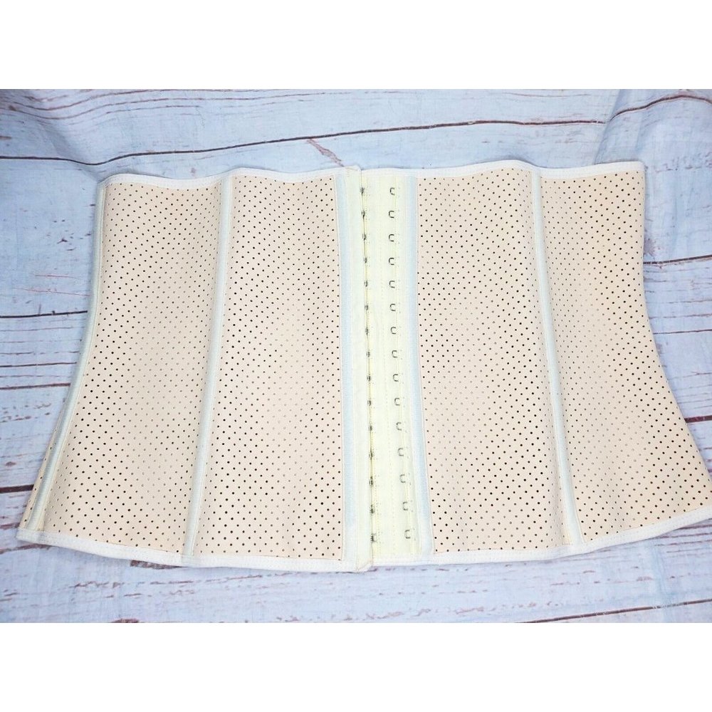 Cream Colored 4XL Breathable Adjustable Cotton Spandex Latex Waist Trainer